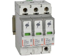 Legrand 412242 Viršįtampių iškroviklis C 2 tipas 3P 40kA 1,7kV ON 300 TT, TN (TNC, TNS) 412242