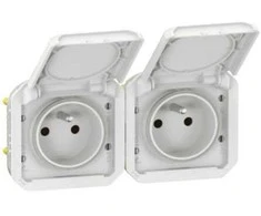 Legrand 069642L NAUJAS PLEXO 55 Lizdas 2x2P+Z horizontalus mechanizmas 16A - 250V AC baltas 069642L