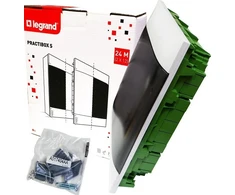 Legrand 135412 PRACTIBOX S įleidžiamas modulinis skirstytuvas tuščiavidurėms sienoms 2x12 skaidrios durys 135412