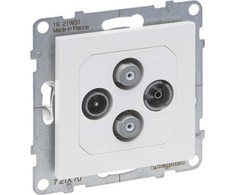 Legrand TV-R-2xSAT galinis antenos lizdas 1,5dB baltas [721170]