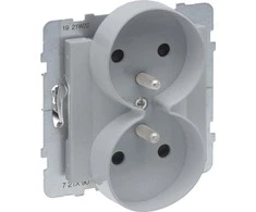 Legrand SUNO Dvivietis lizdas 2x2P + su balta 16A 250V automatinis terminalai su diafragma 721390