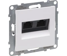 Legrand SUNO kompiuterio lizdas dvivietis RJ45 Cat 6 UTP baltas 721153