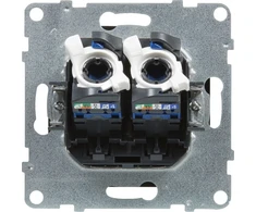 Legrand SUNO PC lizdas dvivietis RJ45 Cat 6 UTP juoda 721453