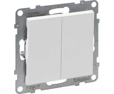 „Legrand SUNO“ – dvigubas mygtukas – 6 A – 250 V~ – automatiniai gnybtai, baltas – „Legrand 721117 himp“