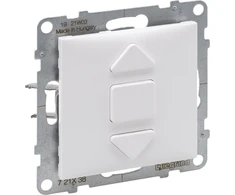 Legrand SUNO - Mygtukinis roletų jungiklis - 6 A - 250 V~ - 3 padėtys: aukštyn, žemyn, sustabdyti - tiesioginis roletų valdymas, baltas - Legrand 721138 himp