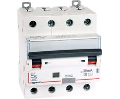 Legrand Diferencinis srovės perjungiklis 4P 20A C 0,03A AC P314 DX3 (411187) tipas