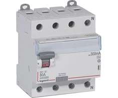 Legrand diferencinis srovės perjungiklis 4P 80A 0.3A A tipo P304 DX3 (411782)