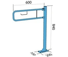 Lehnen Pakreipiami grindų turėklai su baltu popieriumi, 25x1,5 mm ilgio, 600 mm