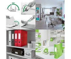Leitz 180 Wow Binder A4/80mm raudona –