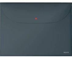 Aplankas vokelis Leitz Cosy Privacy su spaustuku ir 2 kišenėmis, A4, aksominės pilkos spalvos, 3 vnt.
