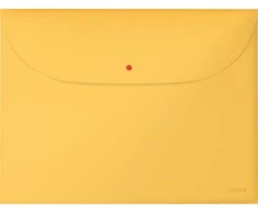 Aplankas vokelis Leitz Cosy Privacy su spaustuku ir 2 kišenėmis, A4, šiltai gelto, 3 vnt.