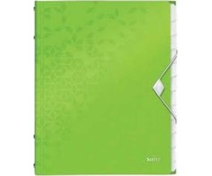 Leitz aplankas su elastine juostele 12 sekcijų A4 200k žalia 46340054 LEITZ WOW