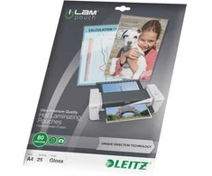 Leitz laminavimo plėvelė, 80mic, A4, 25 vnt (7479-00-00)