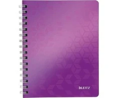 ***Sąsiuvinis Leitz Wow, A5, 80 lapų, su spirale, PP viršelis, langeliais, violetinės spalvos