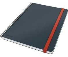 Sąsiuvinis Leitz Cosy, B5, Soft Touch viršelis, su spirale šone, langeliais, aksominės pilkos spalvos