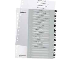 Leitz Przekładki PP Wow A4 Maxi A4 1-20 (do nadruku) balta ir-juoda -