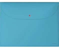 Aplankas vokelis Leitz Cosy Privacy su spaustuku ir 2 kišenėmis, A4, ramios mėlynos spalvos, 3 vnt.