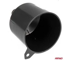 Juodas plastikinis universalus ovalus piltuvėlis kurui, skystam vandeniui, 12 cm amio-04043