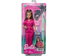 Mattel Brunetė lėlė rožiniu kombinezonu