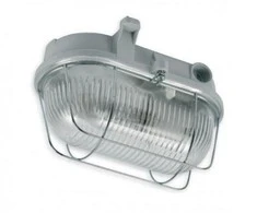 Lubinis šviestuvas Lena Lighting Plafoninis šviestuvas Oval Sim 60W E27 230V IP44 pilkas