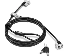 Lenovo „Kensington NanoSaver“ dviejų galvučių Nano/MS 2.0 apsaugos kabelio užraktas, juodas, 2,4 m