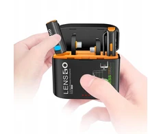 Lensgo 2x mini belaidis mikrofonas 50m 2in1 USB-C + iPhone Lightning Android IOS / 528c