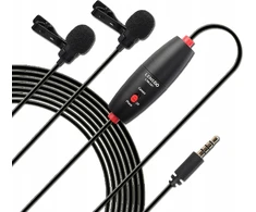 LensGo Dvigubas Mikrofonas 2x Dinaminis Lavalier Lavalier Mikrofonas Mini Jack 3,5mm Lensgo / Lym-dm1 Dual