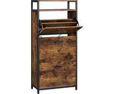 Songmics VASAGLE batų spintelė su 3 atverčiamais skyriais, 60 × 30 × 130 cm, LBS101B01