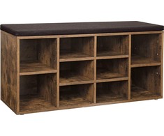 VASAGLE batų suoliukas su sėdyne ir 10 skyrių, 104 × 30 × 48 cm, LHS10BX