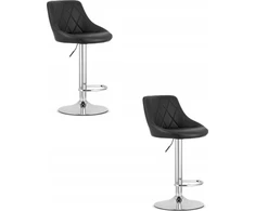 Leobert Sukamosios baro kėdės KAST su reguliuojamu aukščiu, juodos, 85–105 cm, 2 vnt.