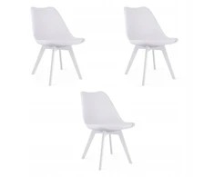 Leobert Kėdė MARK su eko odos pagalvėle, balta, 82 cm, 3 vnt.