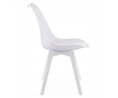 Leobert Vidaus kėdė MARK su ekologiškos odos pagalvėle, balta, 82 cm
