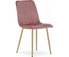 Leobert LAVA kėdė - rožinis aksomas / medžio spalvos kojos x 1