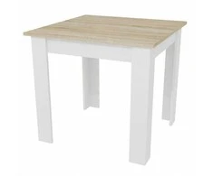 Lauko baldų komplektas Leobert Baldų komplektas su stalu ir 4 kėdėmis, Sonoma ąžuolo ir baltos spalvos, 80 × 80 cm