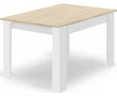Lauko baldų komplektas Leobert Stalo ir 4 kėdžių komplektas MARK, Sonoma ąžuolo, baltos ir pilkos spalvų, 120 × 80 cm