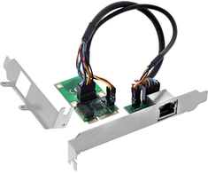 „Level One Games InLine® Mini-PCIe Gigabit“ tinklo plokštė, 1x RJ45, pusės dydžio, įskaitant RJ45 modulį