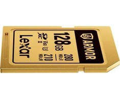 Atminties kortelė Lexar 128GB SDXC ARMOR Gold UHS-II U3, nerūdijančio plieno, IP68 (280/210 MB/s)