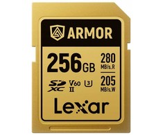 Atminties kortelė Lexar 256GB SDXC ARMOR Gold UHS-II U3, nerūdijančio plieno, IP68 (280/210 MB/s)