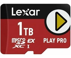 Atminties kortelė „Lexar 1TB Micro SDXC Express PLAY Pro 7.1 UHS-I C10 U3 V30“ atmintis