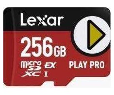 „Lexar Play Pro Micro SDXC“ 256 GB UHS-I (LMSXPS0256G-BNNNG) atminties kortelė