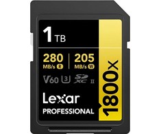 Lexar Profesionali 1800x SDXC 1 TB 10 klasės UHS-II/U3 V60 atminties kortelė (LSD1800001T-BNNNG)