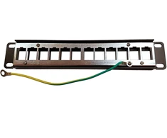 10 colių LEXI-Net 12 prievadų modulinis ekranuotas skydelis, juodas