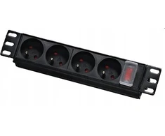 10" skirstomasis skydelis LEXI-Net 4x230V, jungiklis, įtampos indikatorius, kabelis 1,8m, 1U