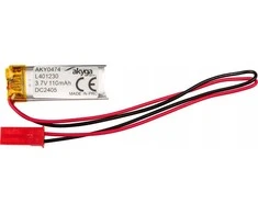 Li-Po baterija LP401230 Akyga AKY0474 3,7 V / 110 mAh PCM JST 2 kontaktų jungtis, 150 mm