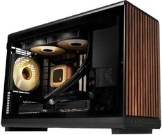 Lian Li DAN kompiuterio korpusass A3-mATX Wood Edition PC-kompiuterio korpusas, Tempered Glass, Micro-ATX – Walnuss, juodos spalvos