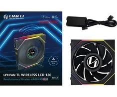 Lian Li UNI FAN TL Wireless LCD korpuso ventiliatorius, ARGB, PWM – Reverse Blade, 120mm, juodos spalvos