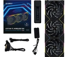 Lian Li UNI FAN TL Wireless korpuso ventiliatorius, ARGB, PWM, 3er-Pack – Reverse Blade, 120mm, juodos spalvos