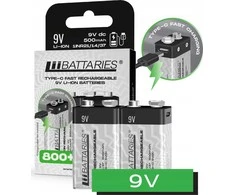 Liibateries LIIBATTARIES LI-ON TYPE 9V 2vnt