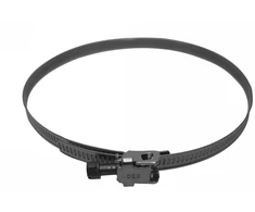 LINDAB žarnų spaustukas TKS 63-125 mm, iš nerūdijančio plieno, su stacionariai pritvirtinta cinkuota spyna lanksčioms žarnoms.