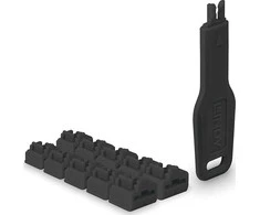 Tinklo Priedas - LINDY RJ45 Prievado Blokatorius 10 vnt. + 1 Raktas, ABS Juodas